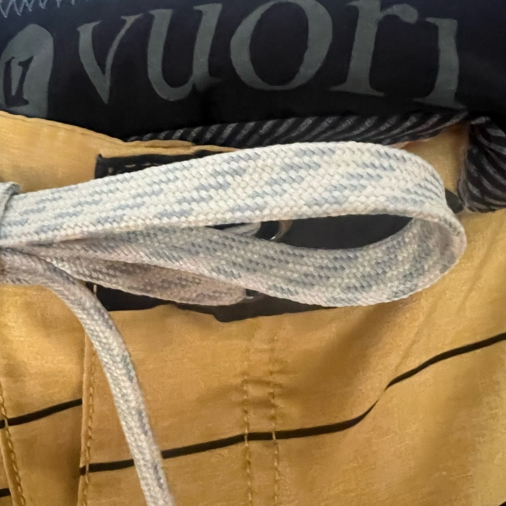 Vuori Men's Mustard Striped Board Shorts - Picture 4 of 6